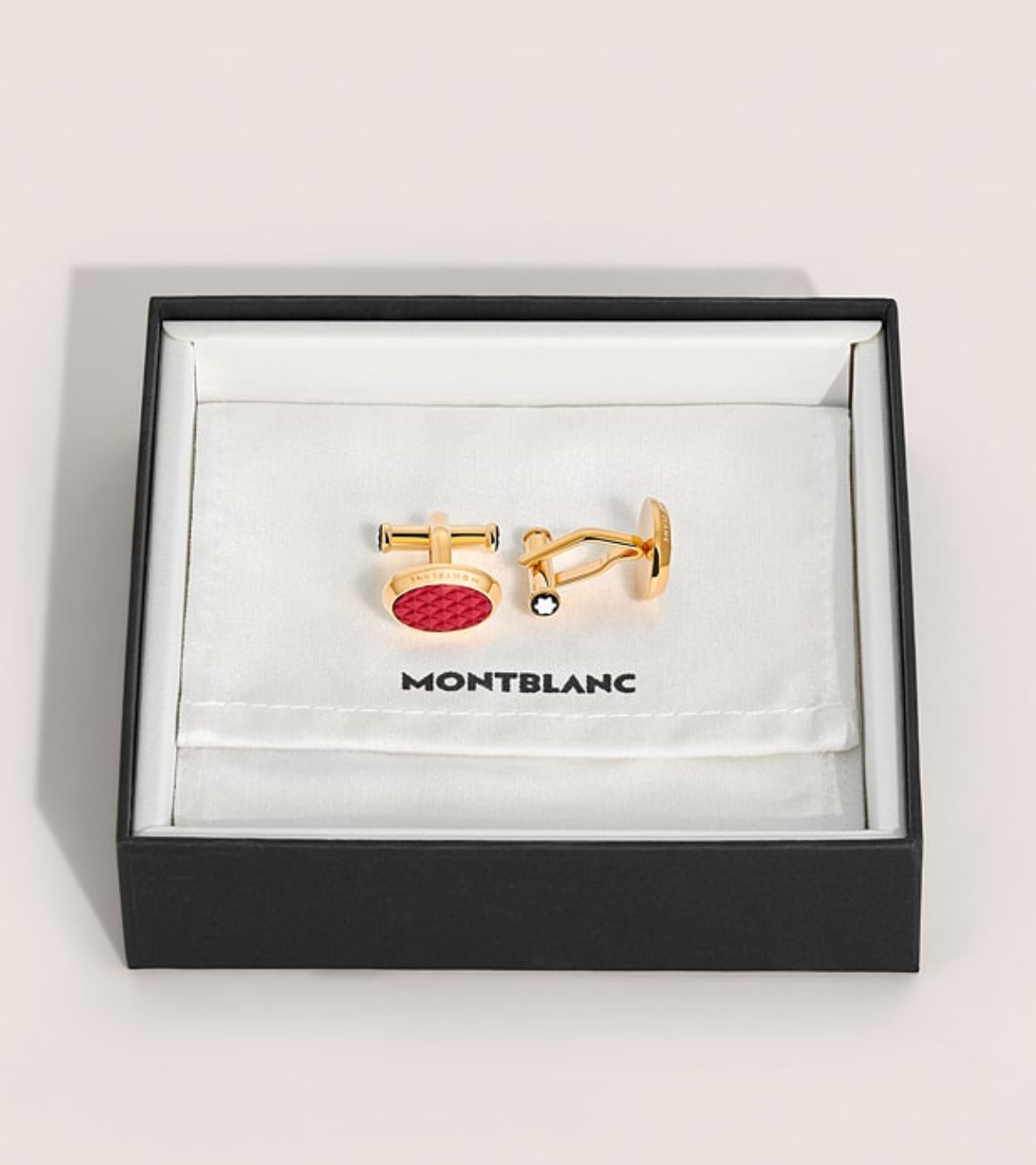 Montblanc Meisterstuck Oval Cufflinks with Geometric Lacquer Insert 134469